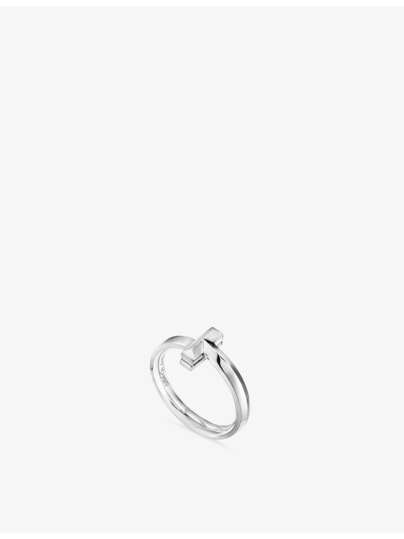 Tiffany & Co T1 18ct white-gold ring 2.5mm, imported from the UK