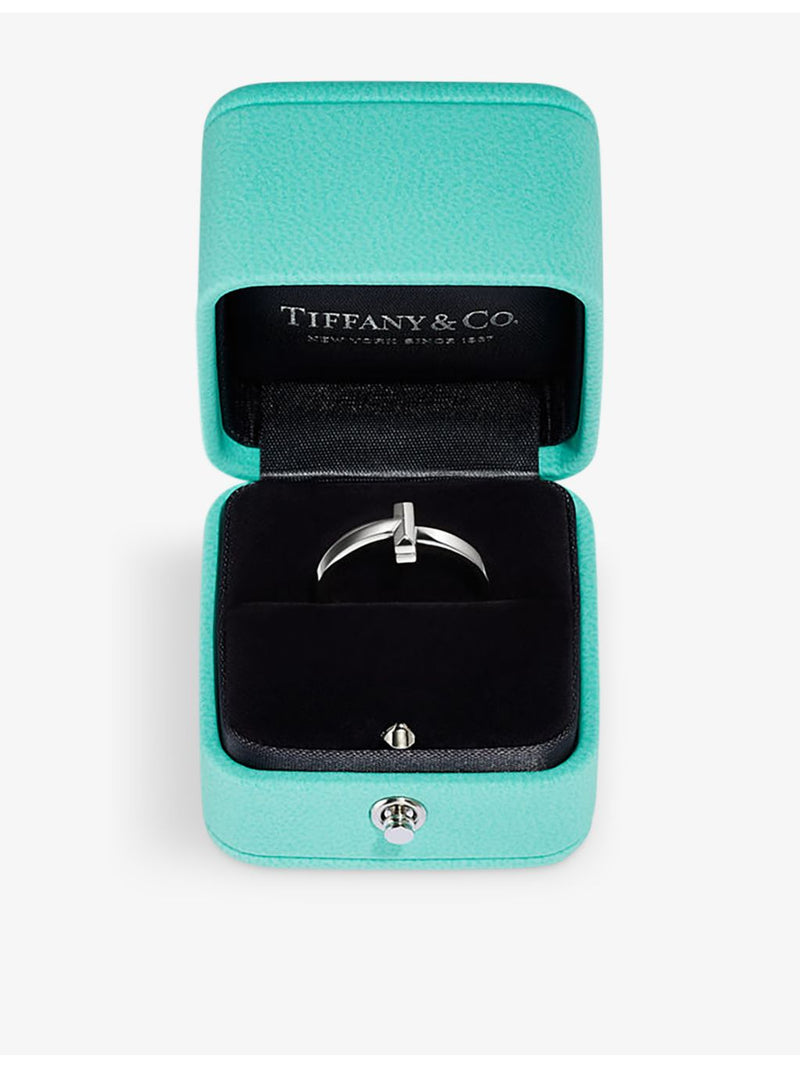 Tiffany & Co T1 18ct white-gold ring 2.5mm, imported from the UK