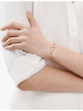 Tiffany T Wire bracelet 18ct gold mother-of-pearl, UK version