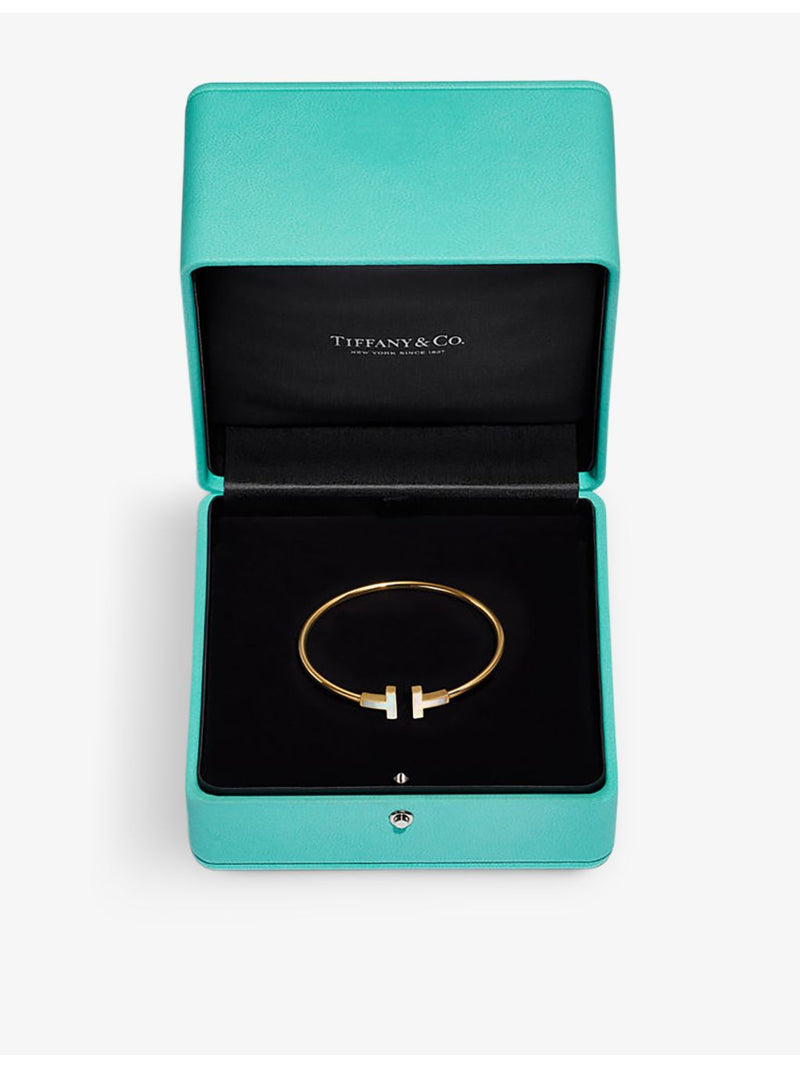 Tiffany T Wire bracelet 18ct gold mother-of-pearl, UK version