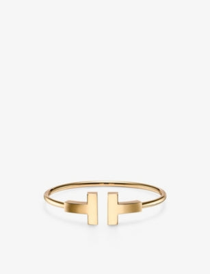 Tiffany & Co. T Wide Wire 18ct Yellow-Gold Bracelet