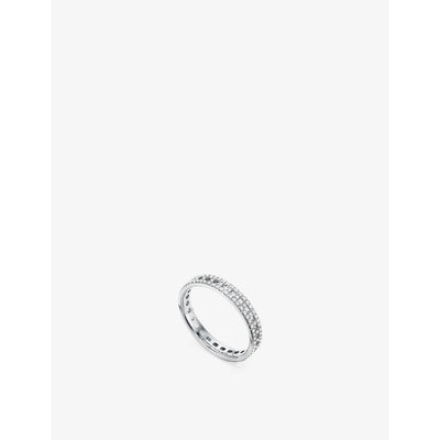selfridges Tiffany & Co. T True Narrow 18ct White Gold 0.23ct Brilliant-Cut Diamond Ring- Buy online at McGrocer