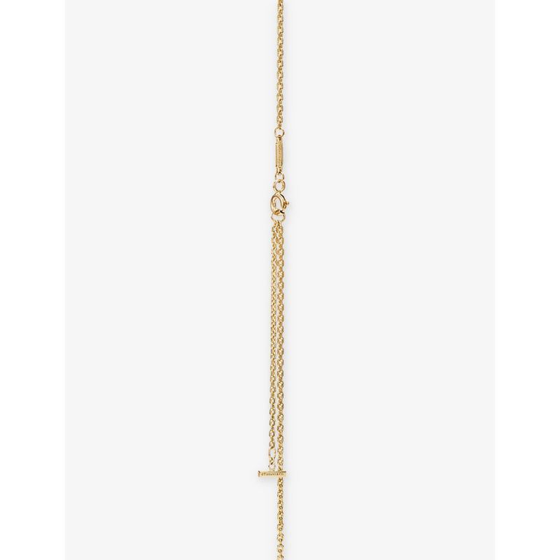 Tiffany T Medium Smile pendant necklace 18ct yellow gold diamond, UK version