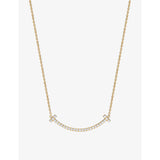Tiffany T Medium Smile pendant necklace 18ct yellow gold diamond, UK version