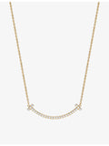Tiffany T Medium Smile pendant necklace 18ct yellow gold diamond, UK version
