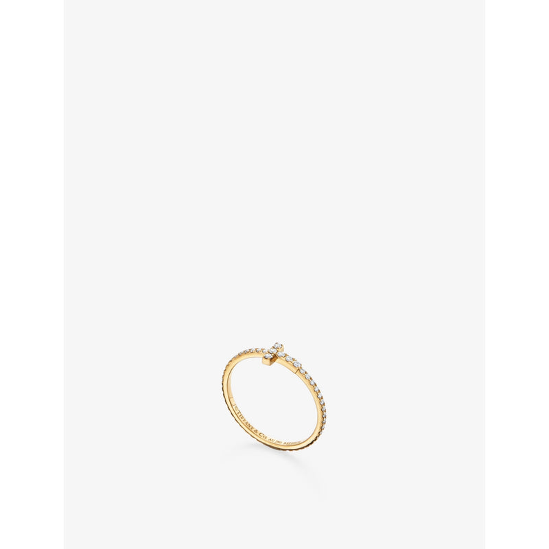Tiffany T 18ct yellow-gold 0.20ct brilliant-cut diamond ring - 5.5