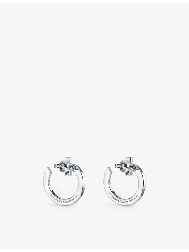 Tiffany T1 18ct white gold diamond earrings 0.48ct, imported from the UK