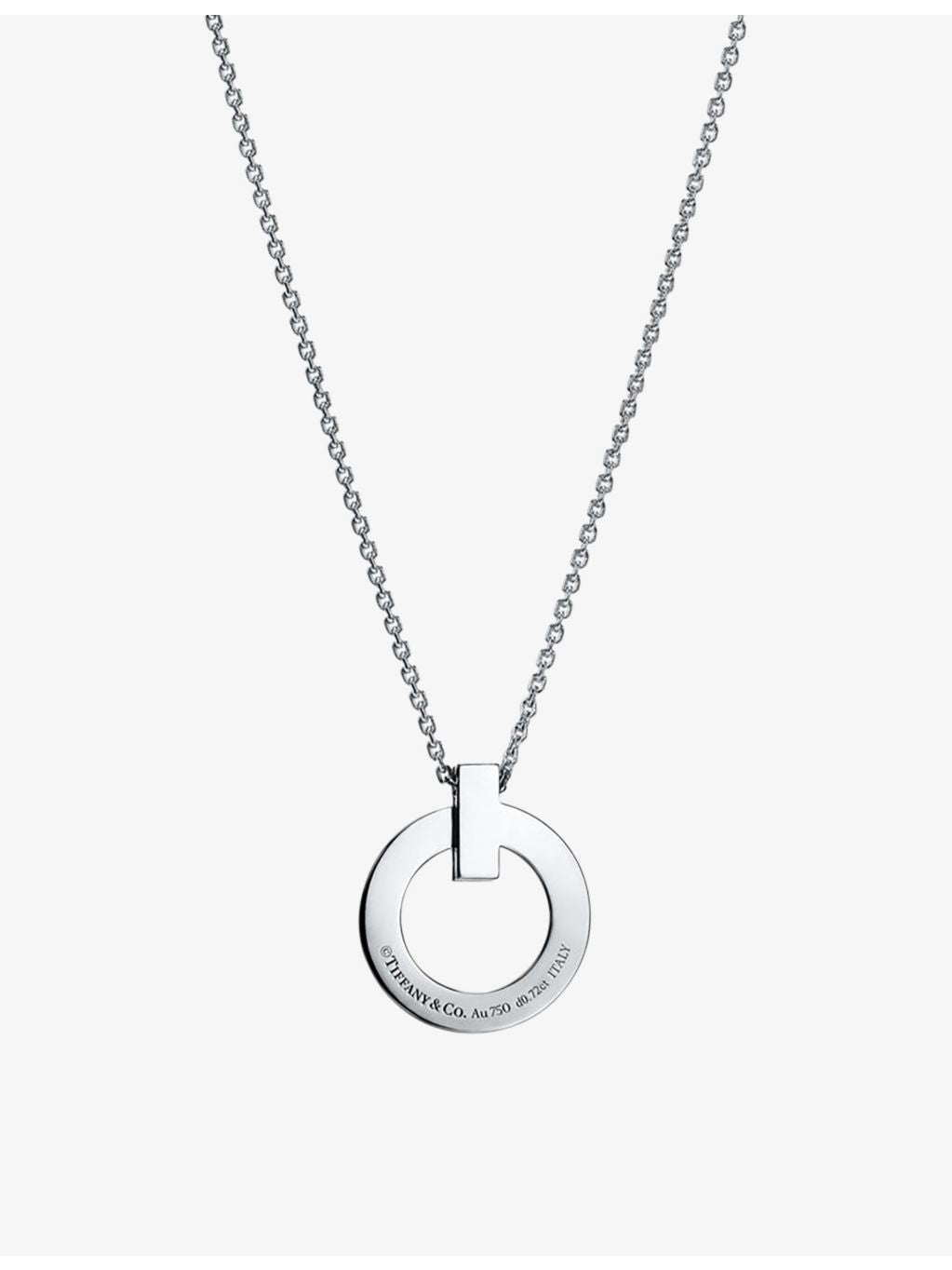 Tiffany & Co T1 diamond necklace 18ct white gold 0.72ct, (British brand)