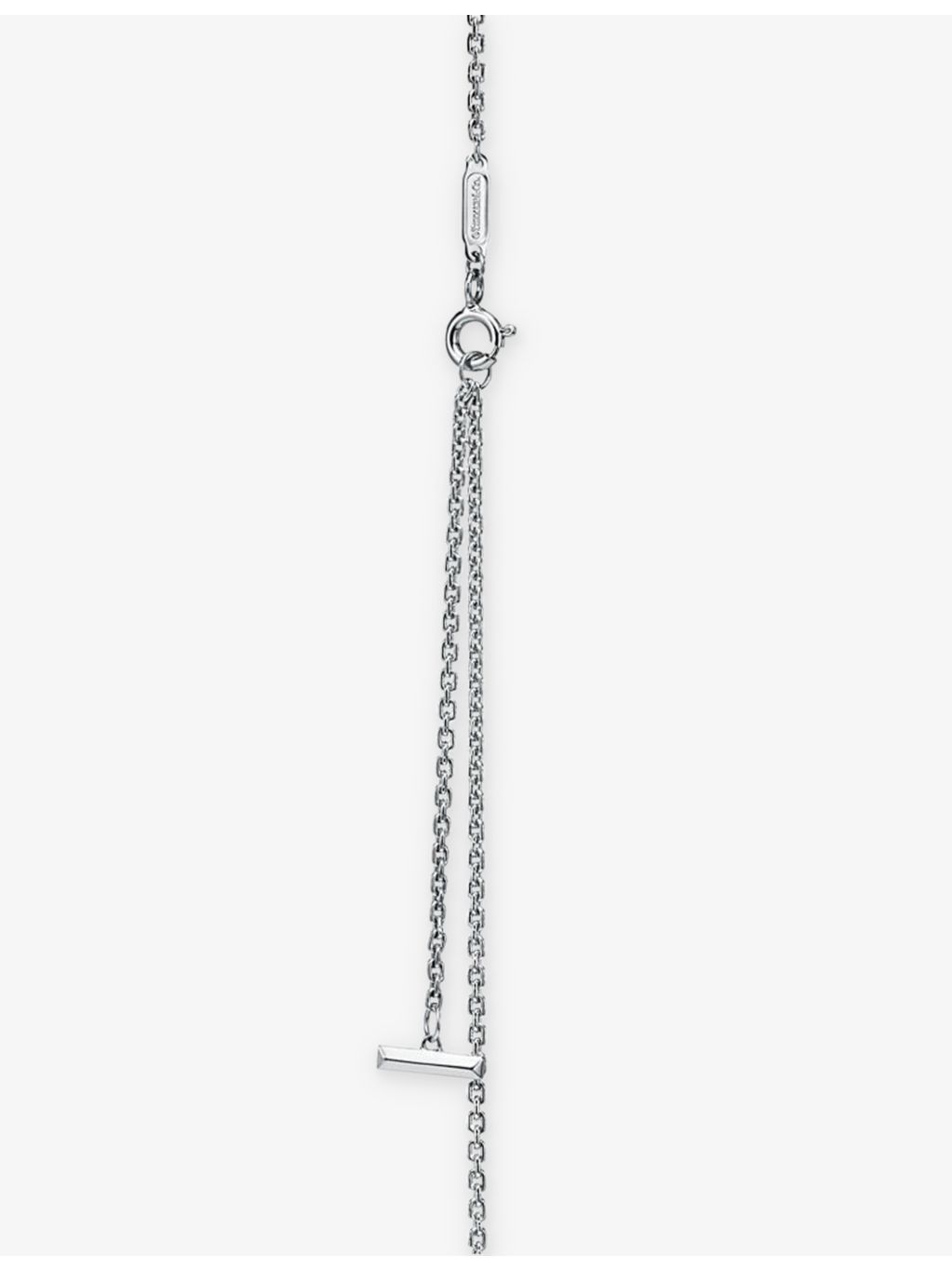 Tiffany & Co T1 diamond necklace 18ct white gold 0.72ct, (British brand)