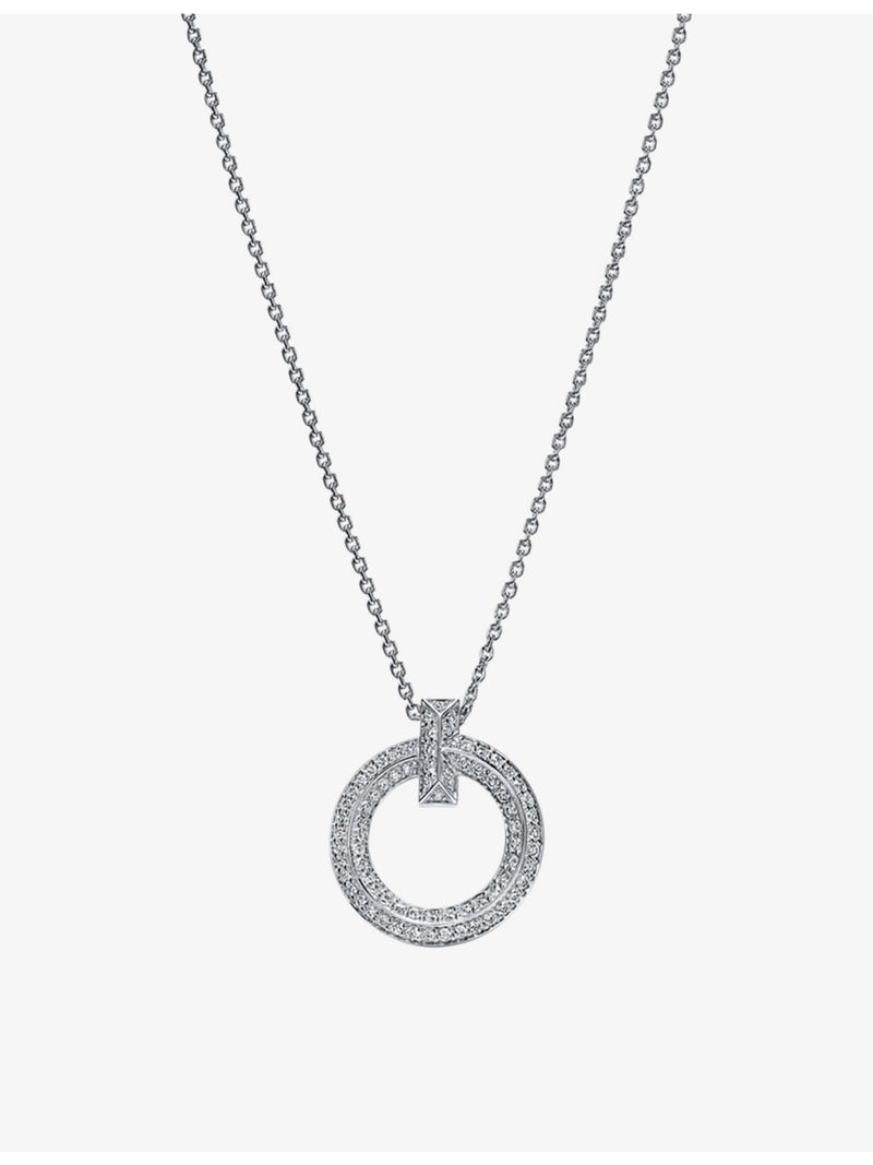 Tiffany & Co T1 diamond necklace 18ct white gold 0.72ct, (British brand)