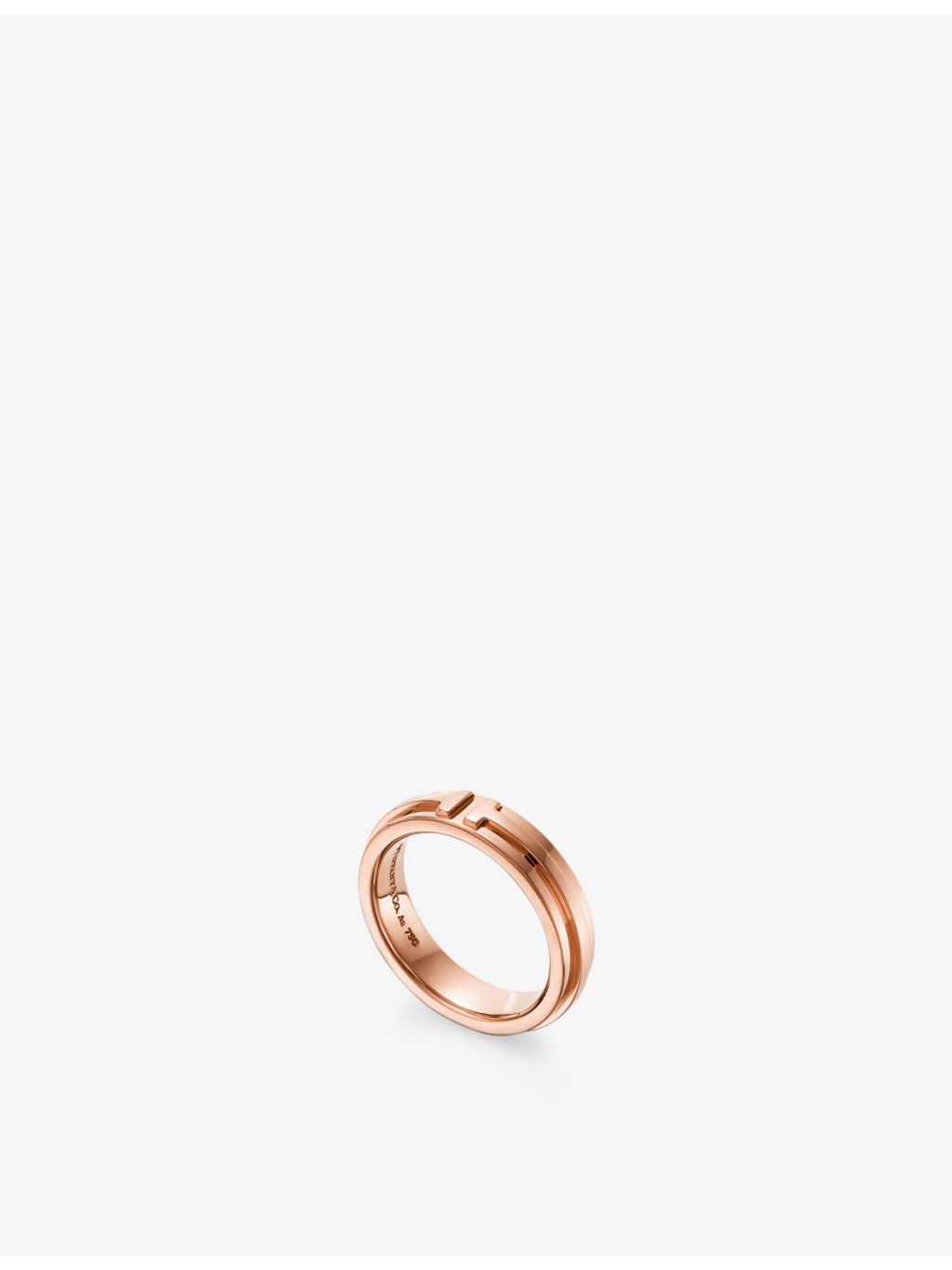 Tiffany & Co. T narrow ring in 18ct rose gold, imported from the UK