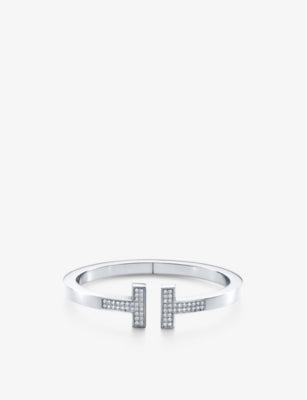 Tiffany & Co. Tiffany T Pavé-set 18ct White-Gold and 0.74ct Brilliant-Cut Diamond Bracelet