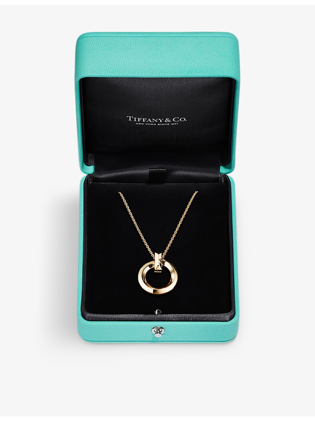 Tiffany & Co T1 circle pendant necklace 18ct yellow gold - British product