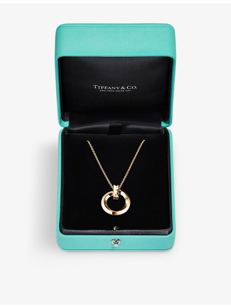 Tiffany & Co T1 circle pendant necklace 18ct yellow gold - British product