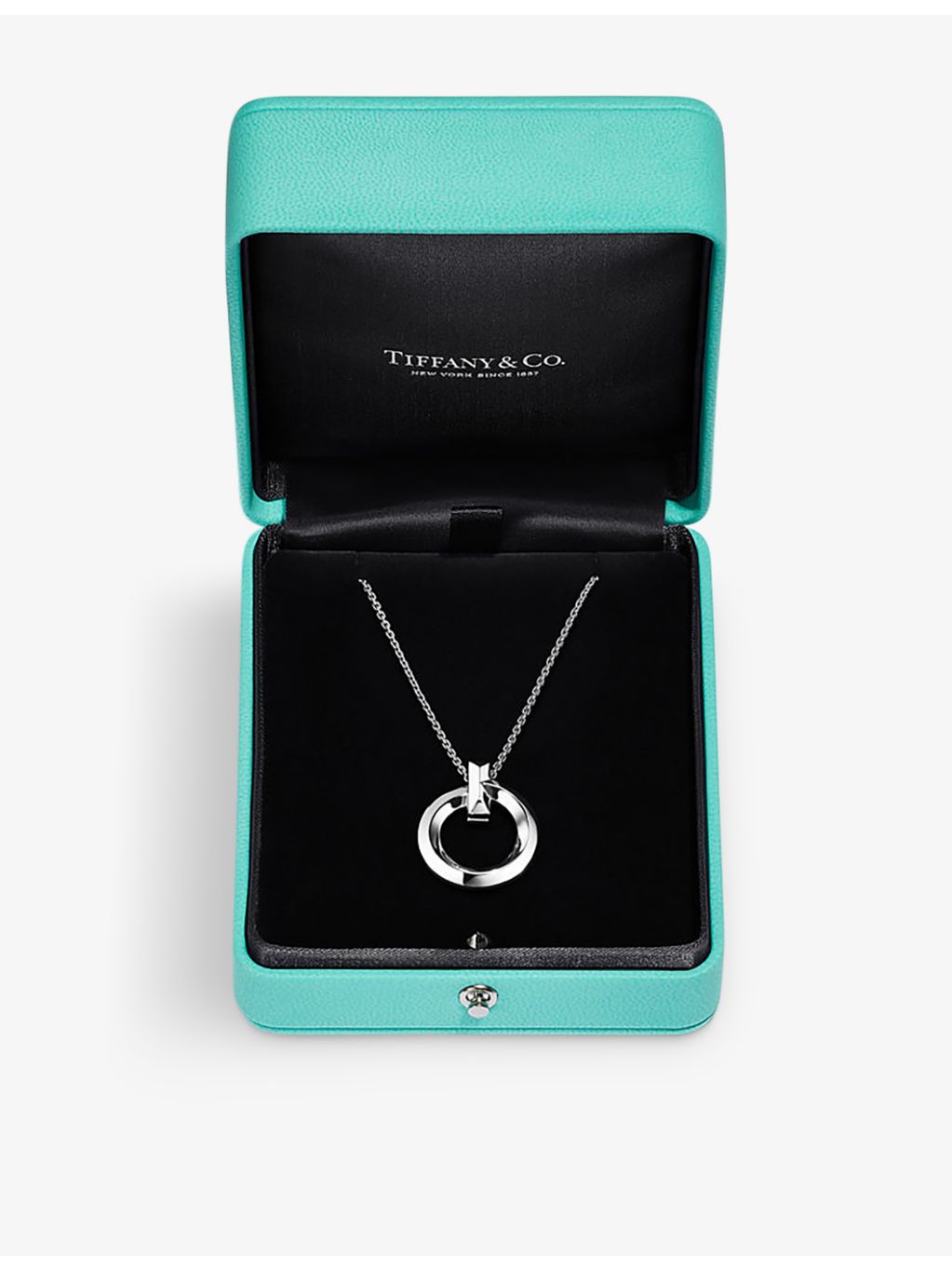 Tiffany & Co T1 circle white gold pendant necklace, UK version
