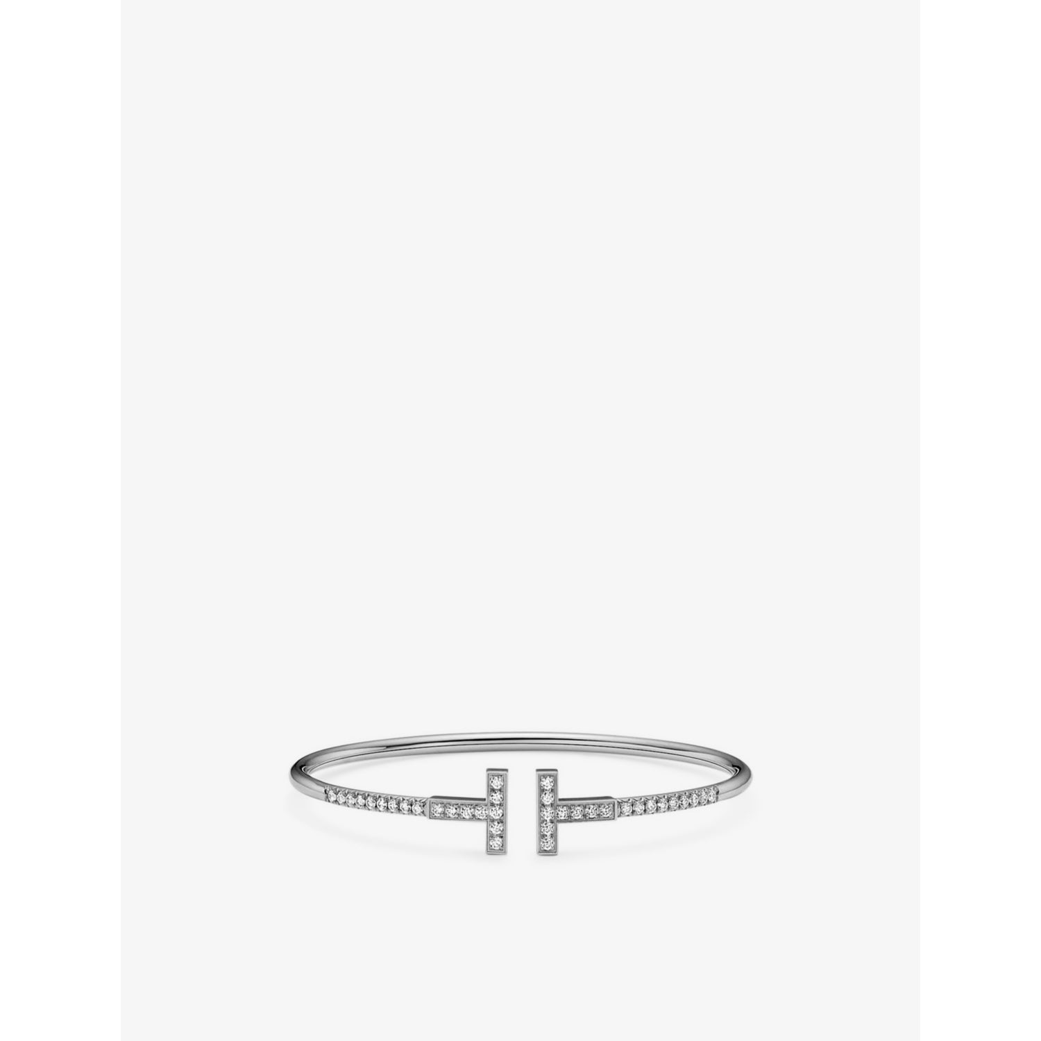 Tiffany T Wire 18ct white-gold and 0.48ct brilliant-cut diamond bracelet - S