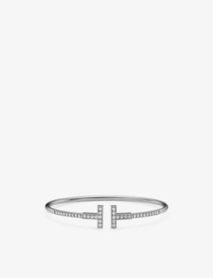 Tiffany & Co T Wire 18ct White Gold 0.48ct Diamond Bracelet