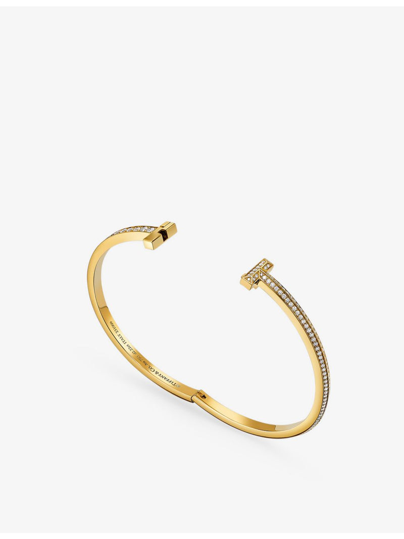 Tiffany T yellow gold diamond bracelet 2.22ct, UK version