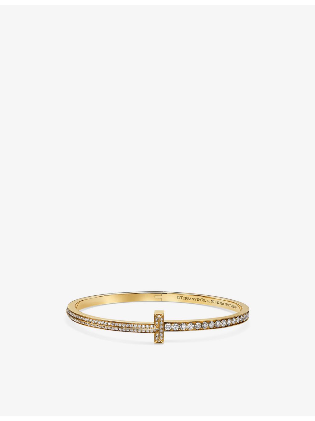 Tiffany T yellow gold diamond bracelet 2.22ct, UK version