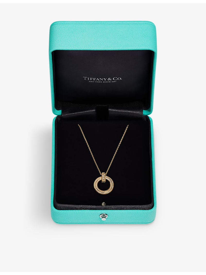Tiffany T1 yellow gold diamond pendant - British product