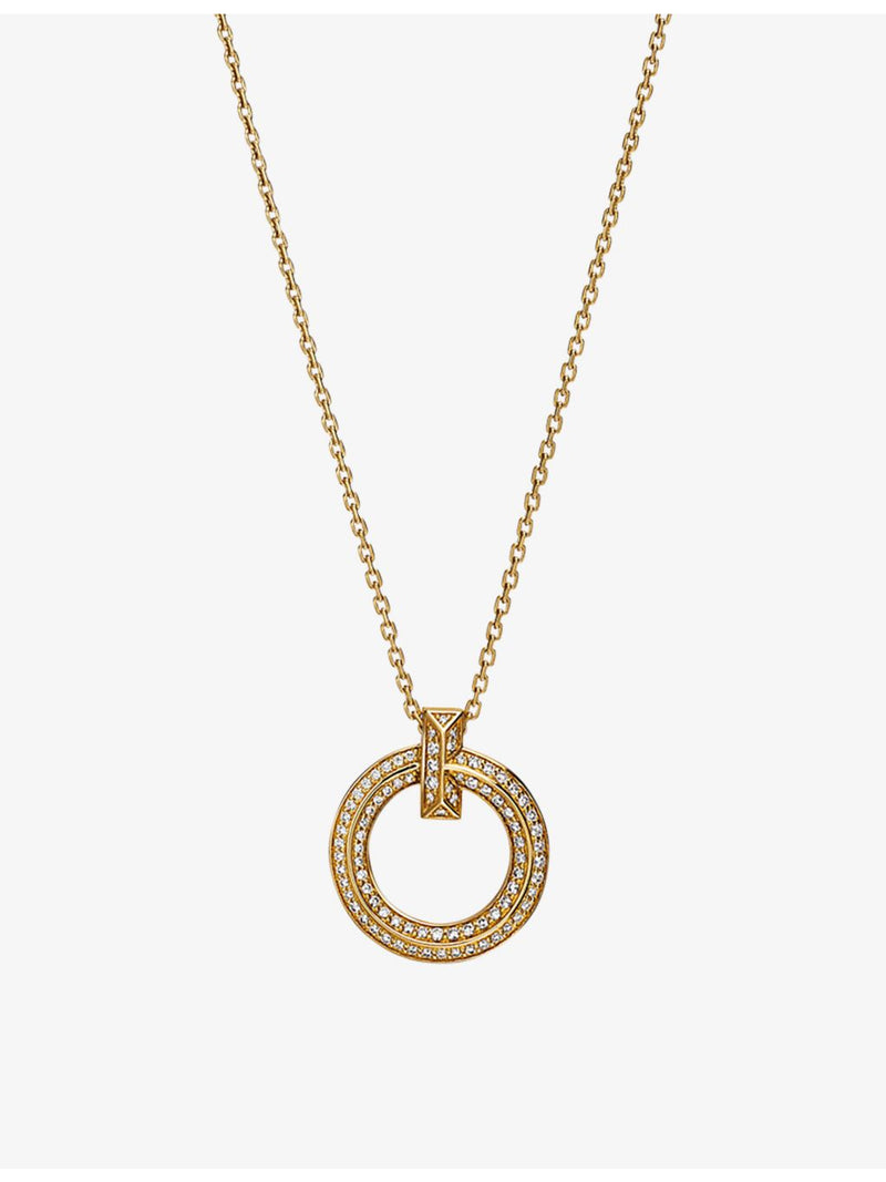 Tiffany T1 yellow gold diamond pendant - British product