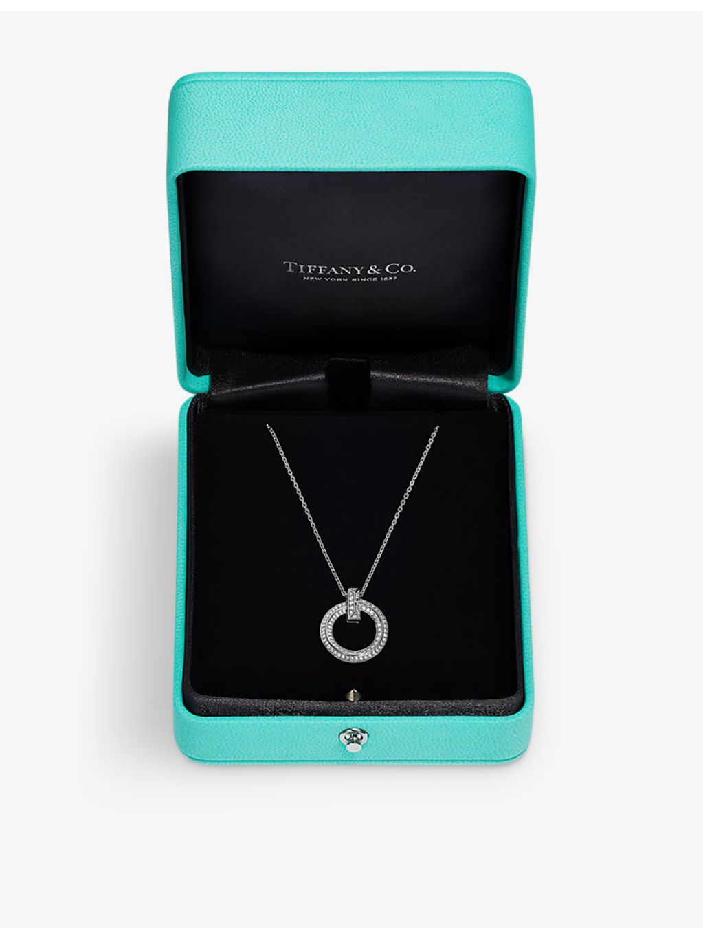 Tiffany 18ct white gold 0.24ct diamond pendant, imported from the UK