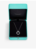 Tiffany 18ct white gold 0.24ct diamond pendant, imported from the UK