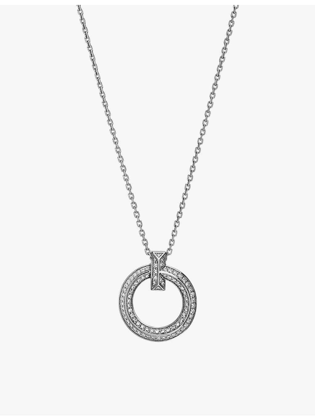 Tiffany 18ct white gold 0.24ct diamond pendant, imported from the UK