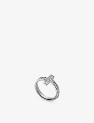 Tiffany & Co. T T1 Narrow 18ct White Gold 0.4ct Brilliant-Cut Diamond Ring