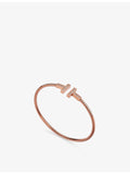 Tiffany T pavé diamond bracelet 18ct rose gold 0.48ct - British product