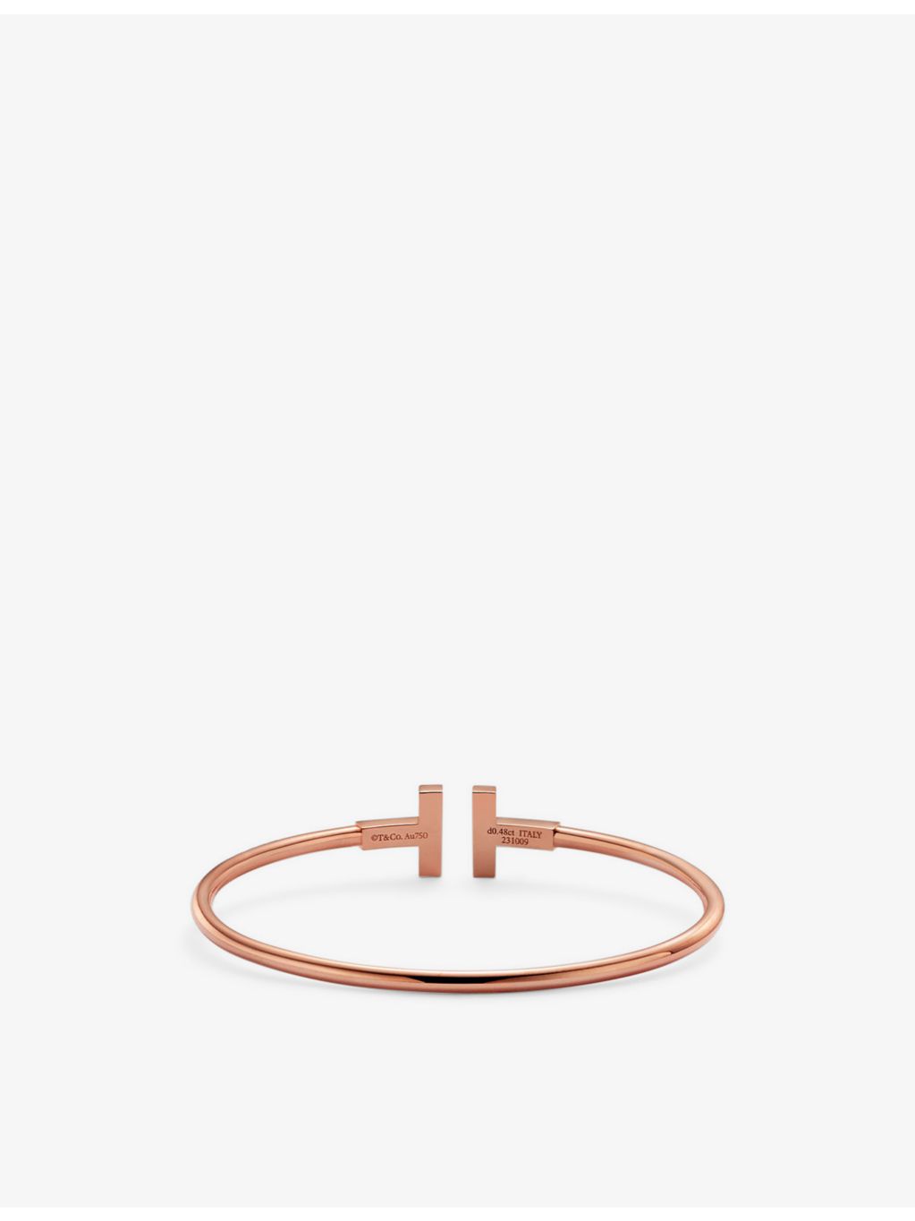 Tiffany T pavé diamond bracelet 18ct rose gold 0.48ct - British product