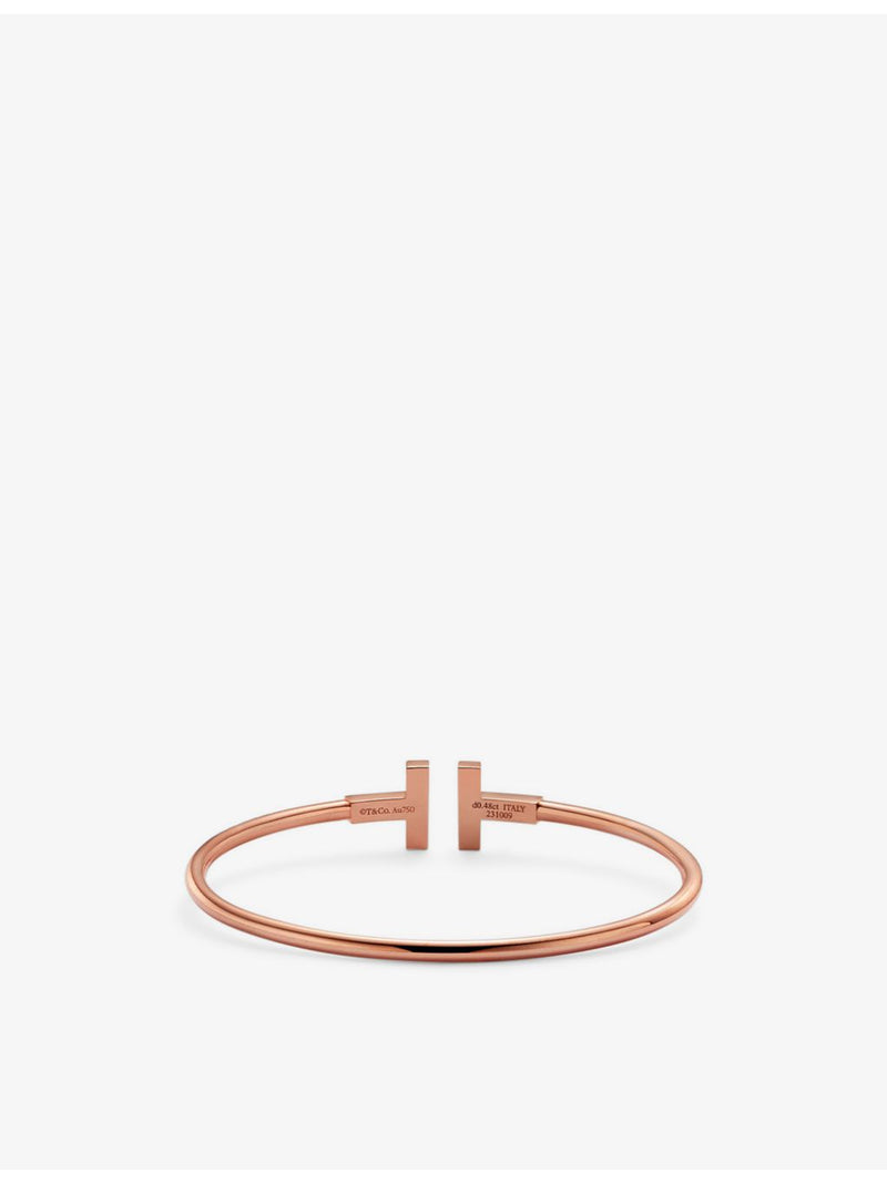 Tiffany T pavé diamond bracelet 18ct rose gold 0.48ct - British product