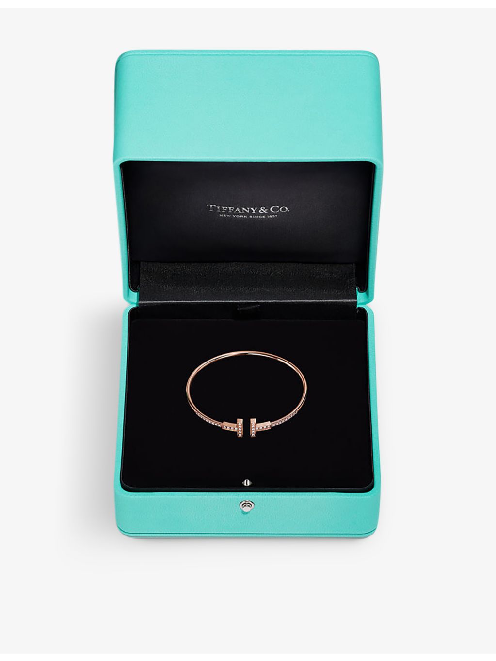 Tiffany T pavé diamond bracelet 18ct rose gold 0.48ct - British product