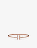 Tiffany & Co. T Pavé Wire 18ct Rose-Gold 0.48ct Brilliant-Cut Diamond Bracelet
