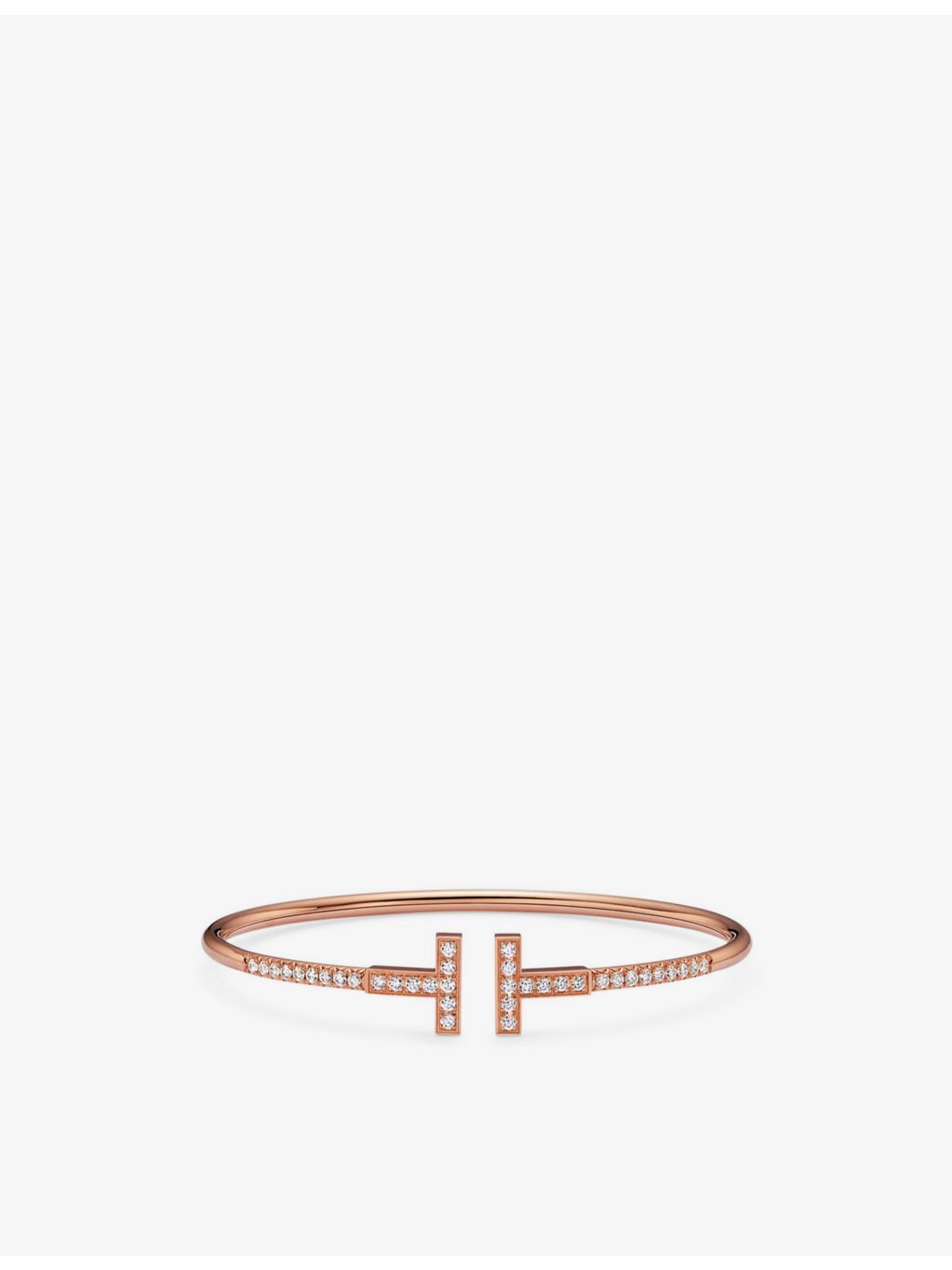 Tiffany T pavé diamond bracelet 18ct rose gold 0.48ct - British product