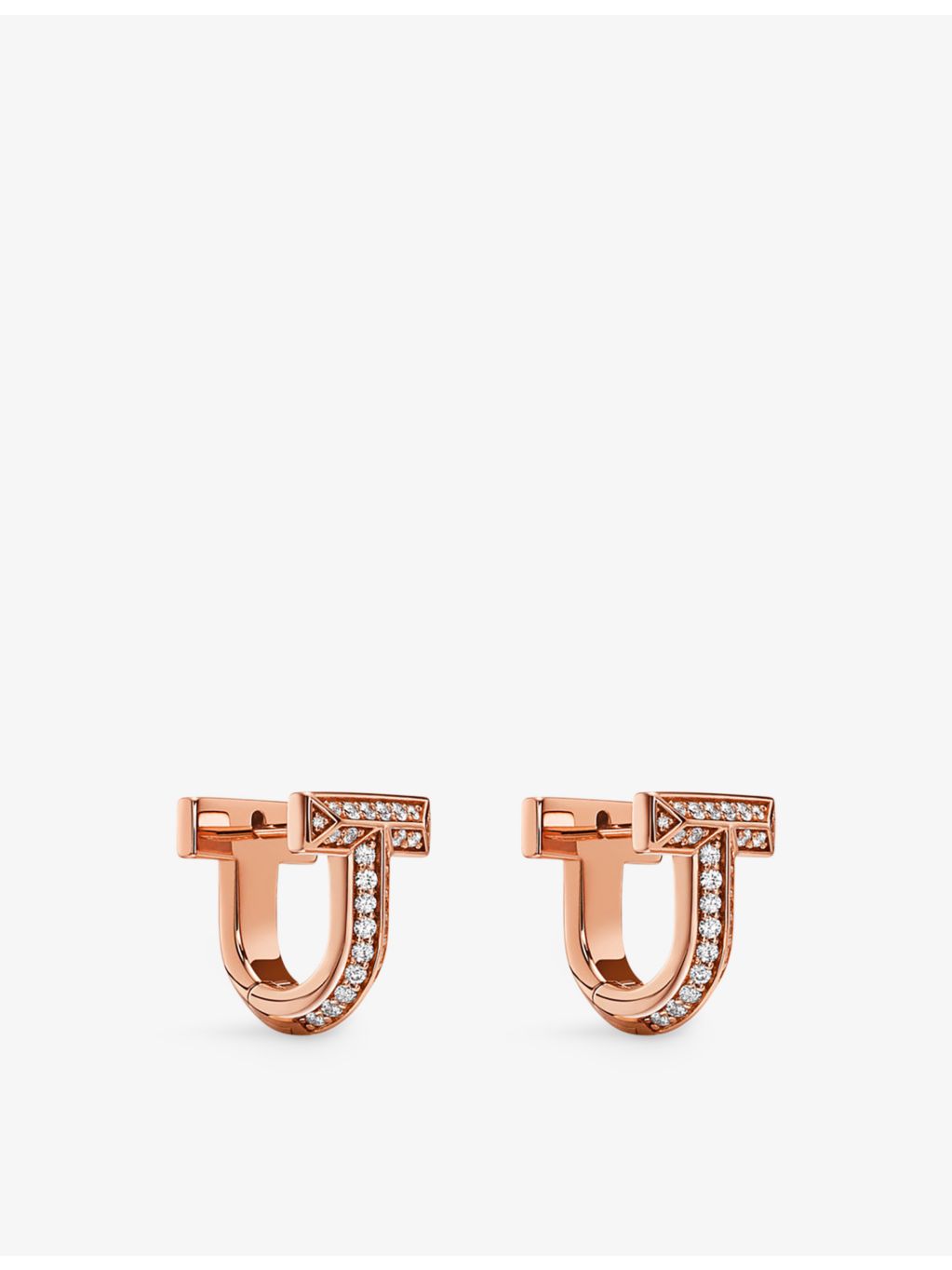 Tiffany & Co T1 rose gold diamond earrings, imported from the UK