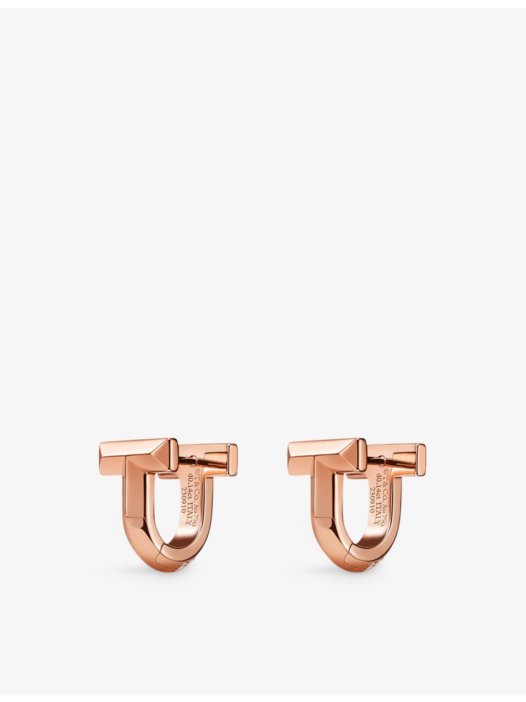 Tiffany & Co T1 rose gold diamond earrings, imported from the UK