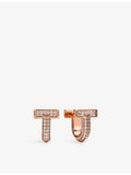 Tiffany & Co T1 rose gold diamond earrings, imported from the UK