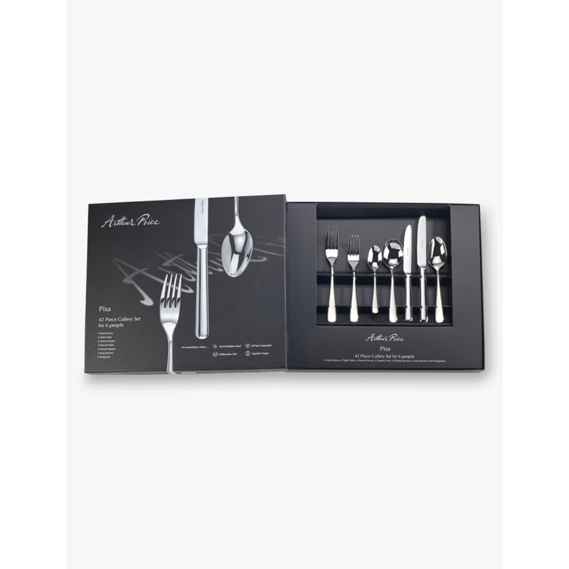 Arthur Price Pisa 42-piece stainless steel cutlery set, UK version