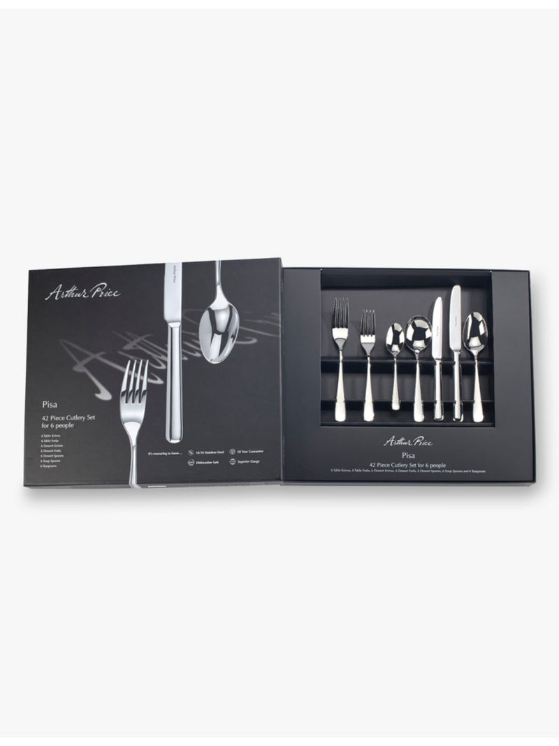 Arthur Price Pisa 42-piece stainless steel cutlery set, UK version