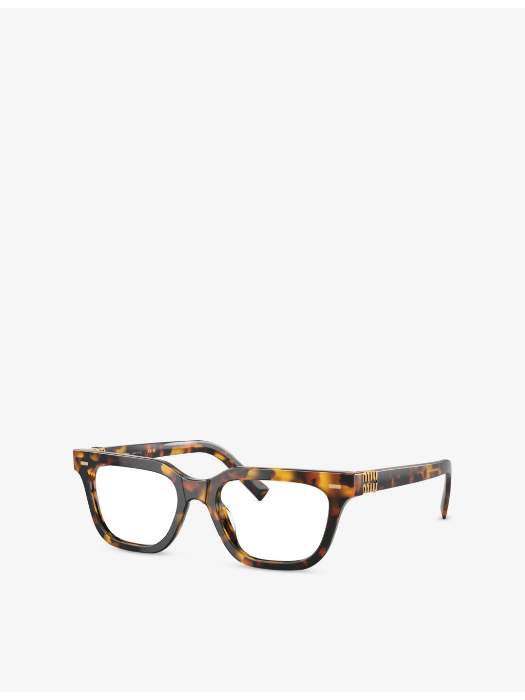 Miu Miu MU 07XV tortoise acetate rectangle glasses - British product