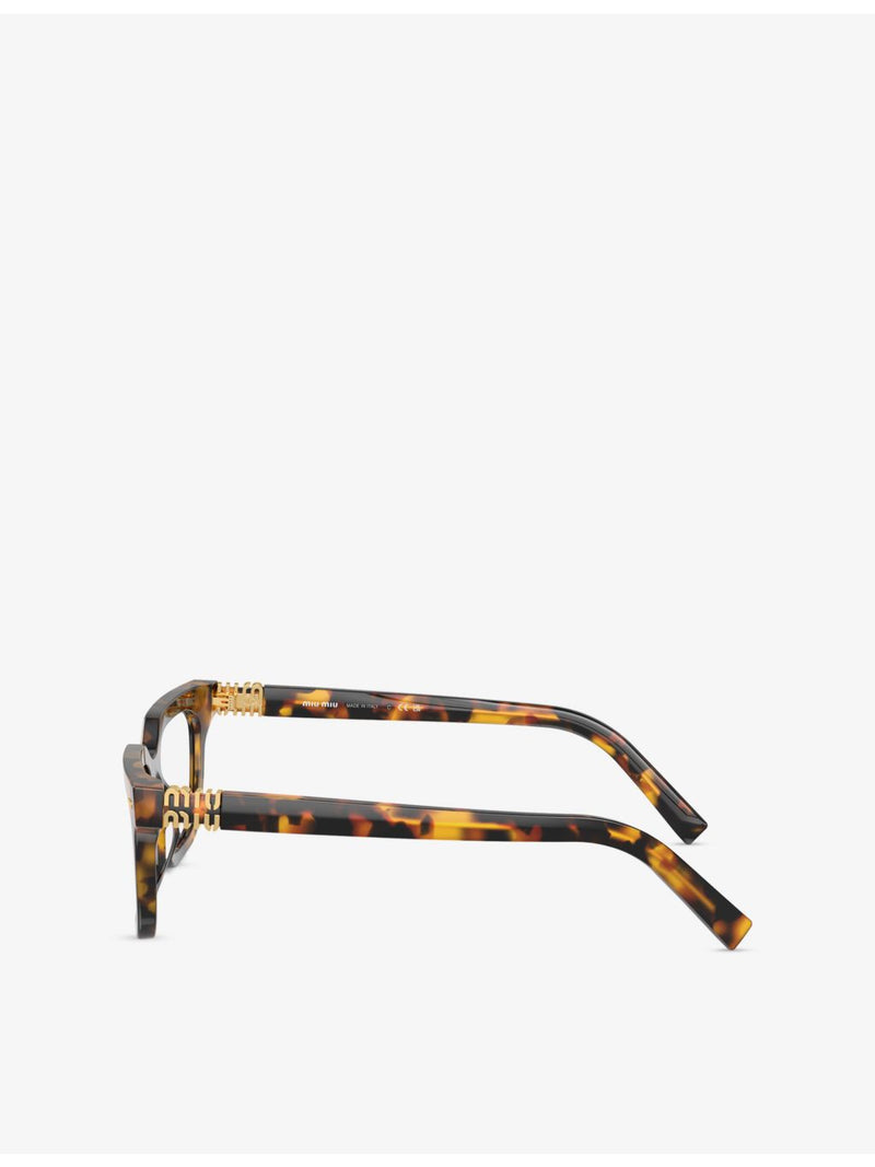 Miu Miu MU 07XV tortoise acetate rectangle glasses - British product