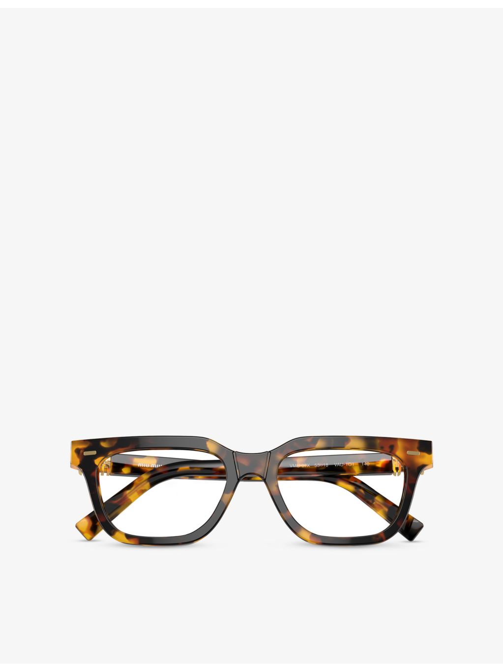 Miu Miu MU 07XV tortoise acetate rectangle glasses - British product