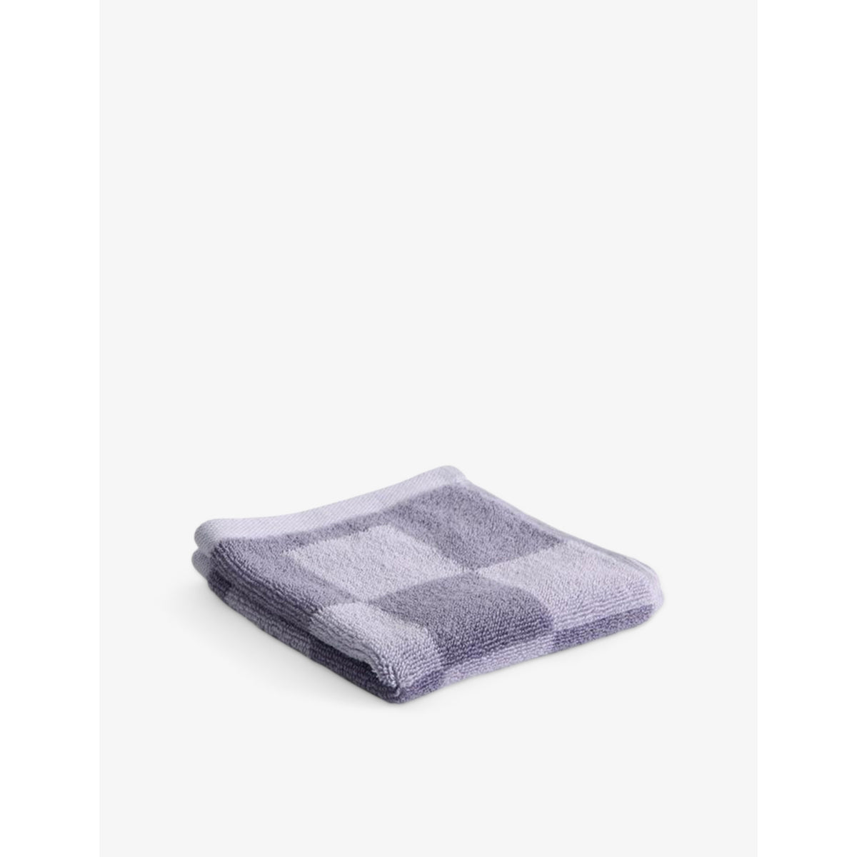 Check-Pattern Cotton Wash Cloth - LAVENDER
