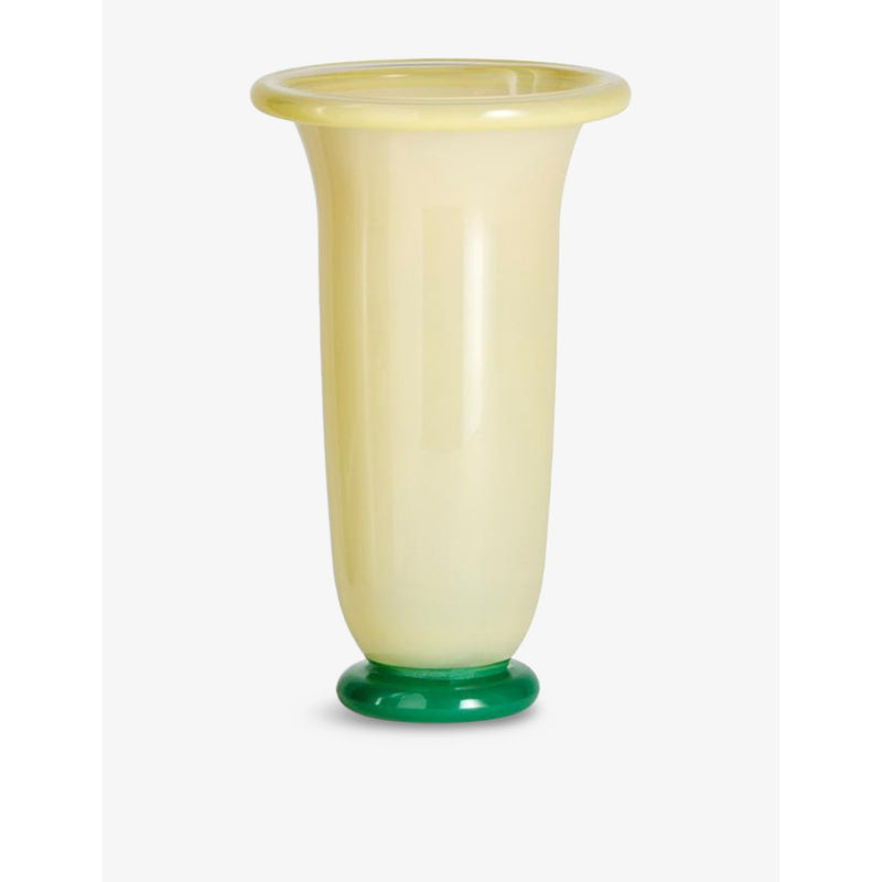 Empire Large Glass Vase 21cm - Green And Dark Green