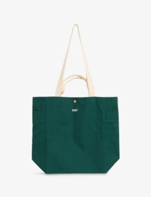 HAY cotton tote bag with logo print, 38cm high - British product