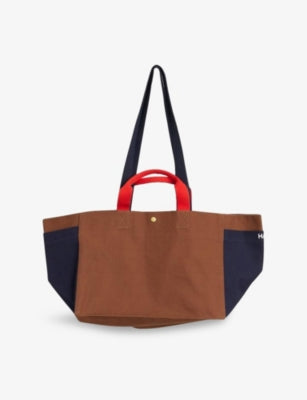 HAY cotton-canvas tote bag small weekend colour-block - British product
