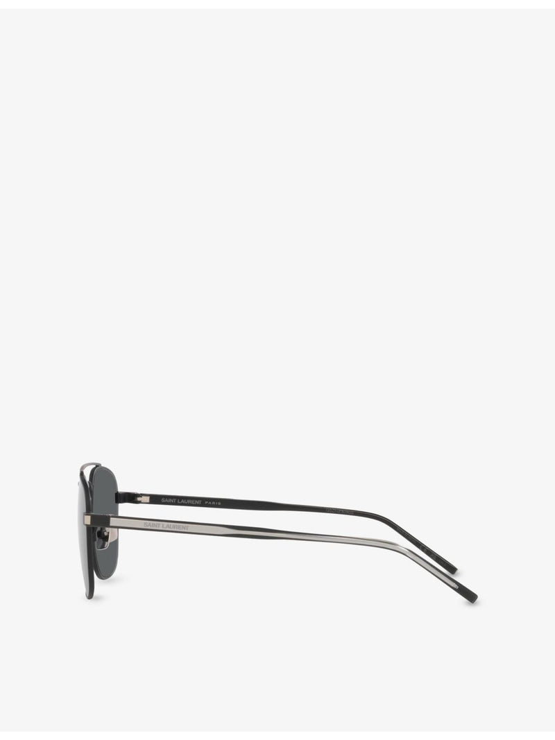 Saint Laurent pilot-frame metal sunglasses with silver-toned hardware (British brand)