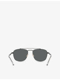 Saint Laurent pilot-frame metal sunglasses with silver-toned hardware (British brand)