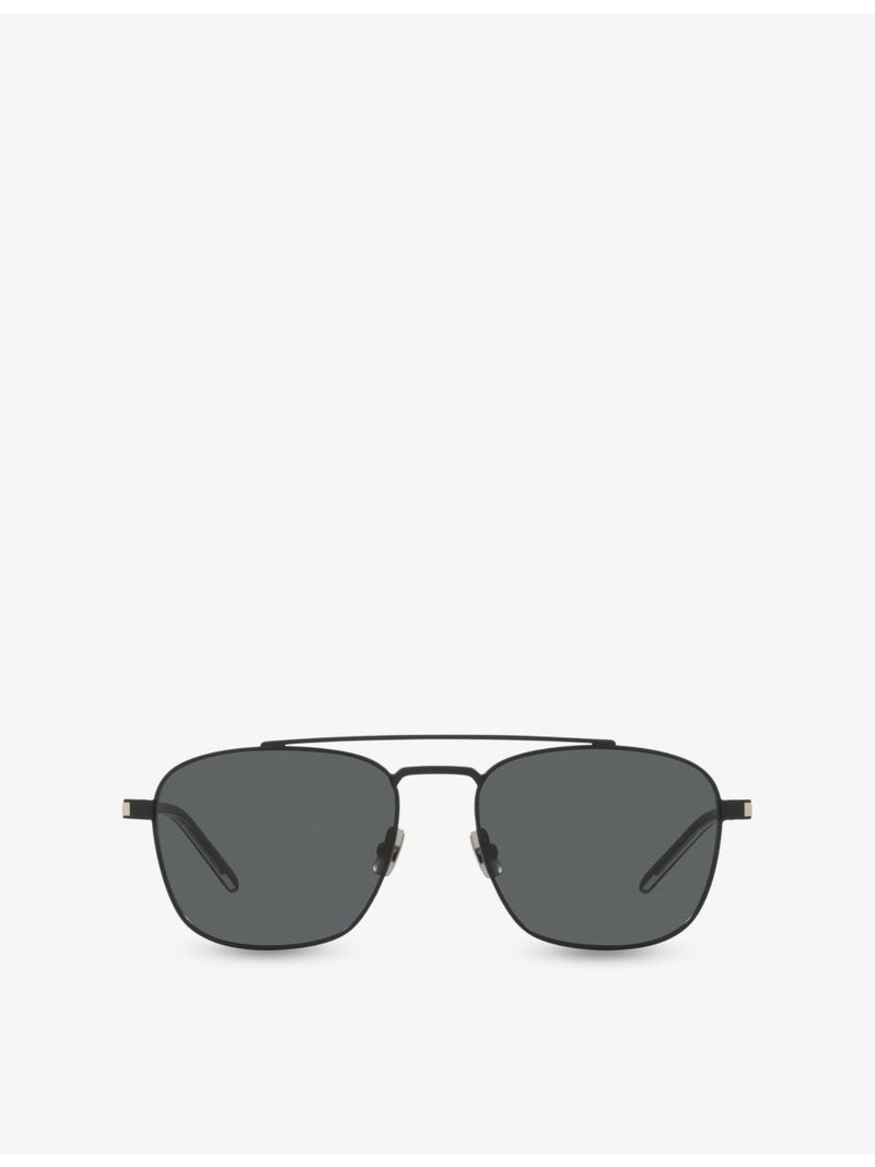 Saint Laurent pilot-frame metal sunglasses with silver-toned hardware (British brand)